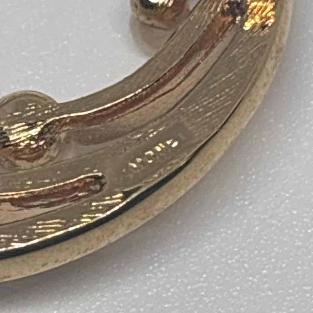 Monet Gold Tone Circular Brooch‎ Pin Vintage Modernist Design